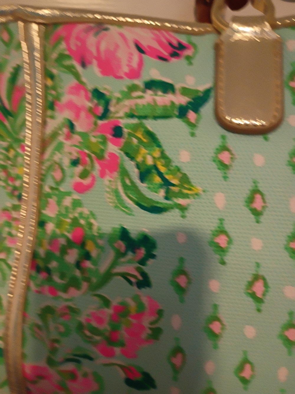 Lilly Pulitzer Greydon Canvas Tote Diamond Girl NEON Pink Accents NWT - Picture 7 of 10